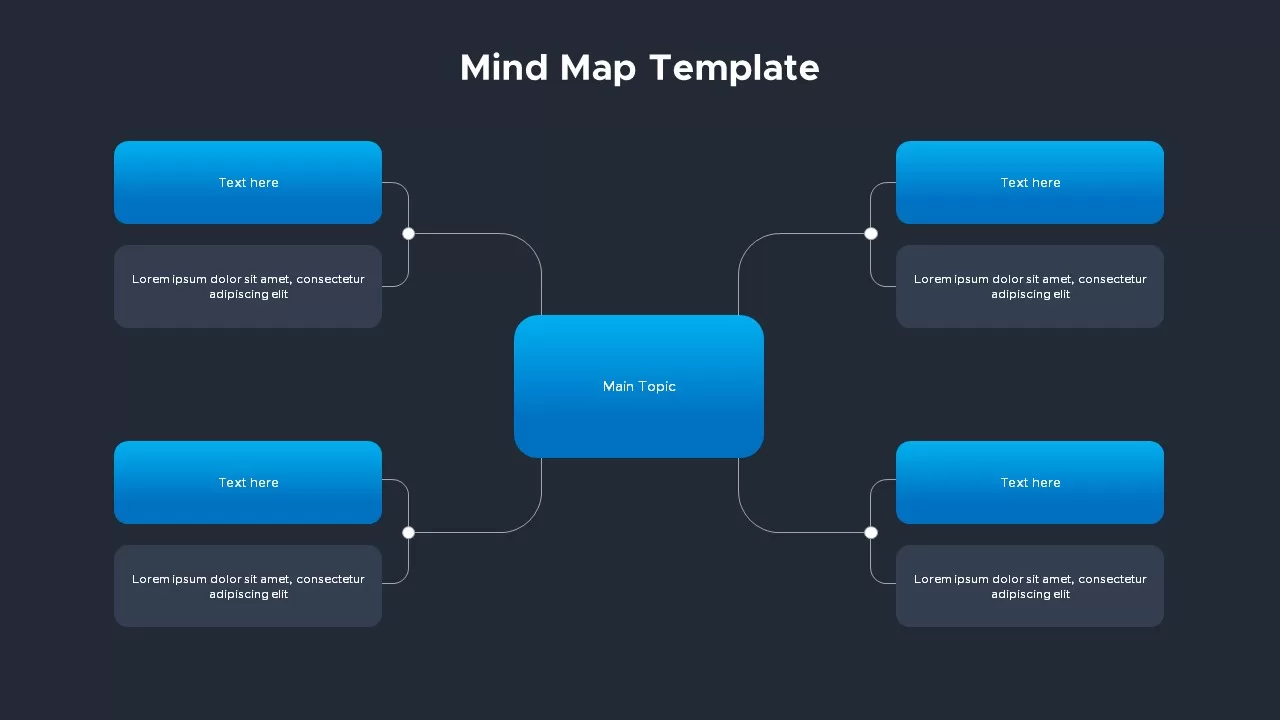 Mind Map Template for PowerPoint Dark