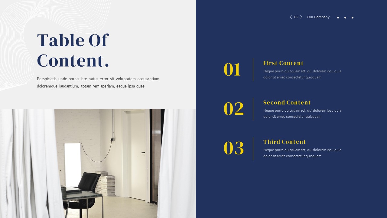 Blue Yellow And White Theme Powerpoint Template Tricolor Slides