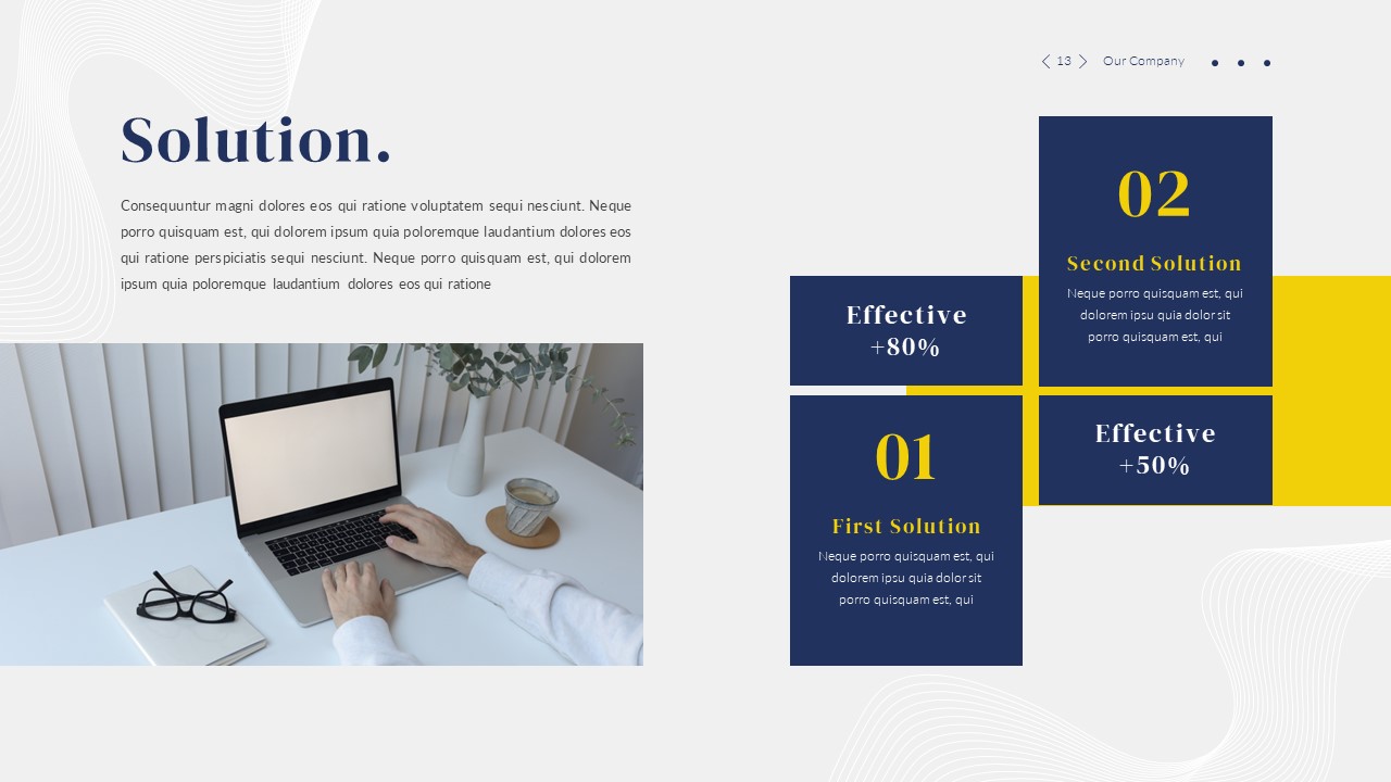 Blue Yellow And White Theme Powerpoint Template | Tricolor Slides