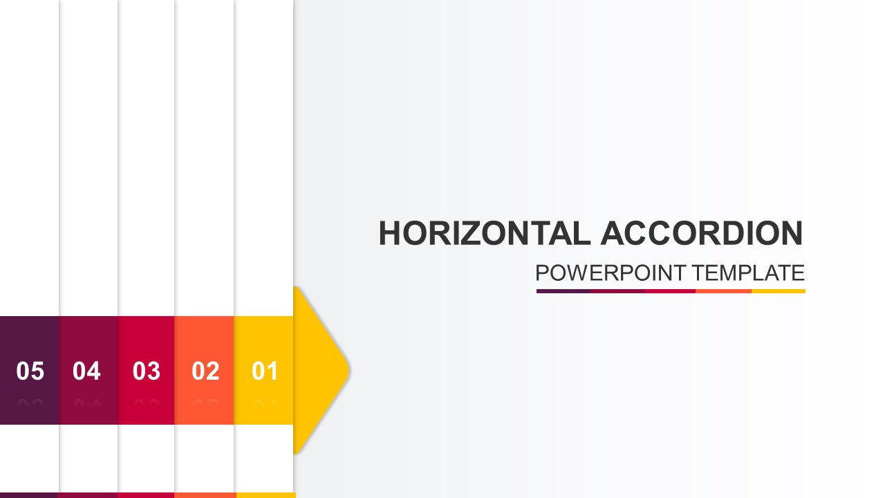 Horizontal Accordion PowerPoint Template | Slidebazaar