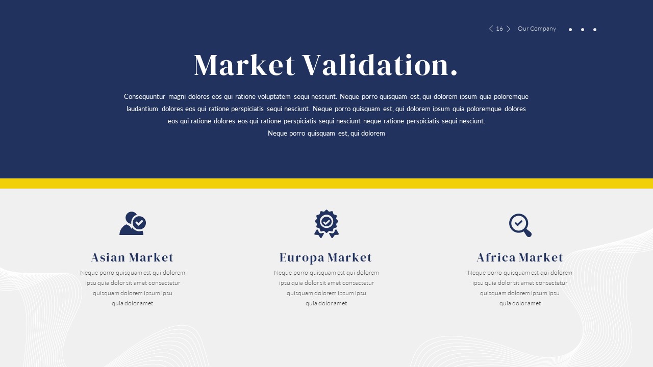 Blue Yellow And White Theme Powerpoint Template Tricolor Slides