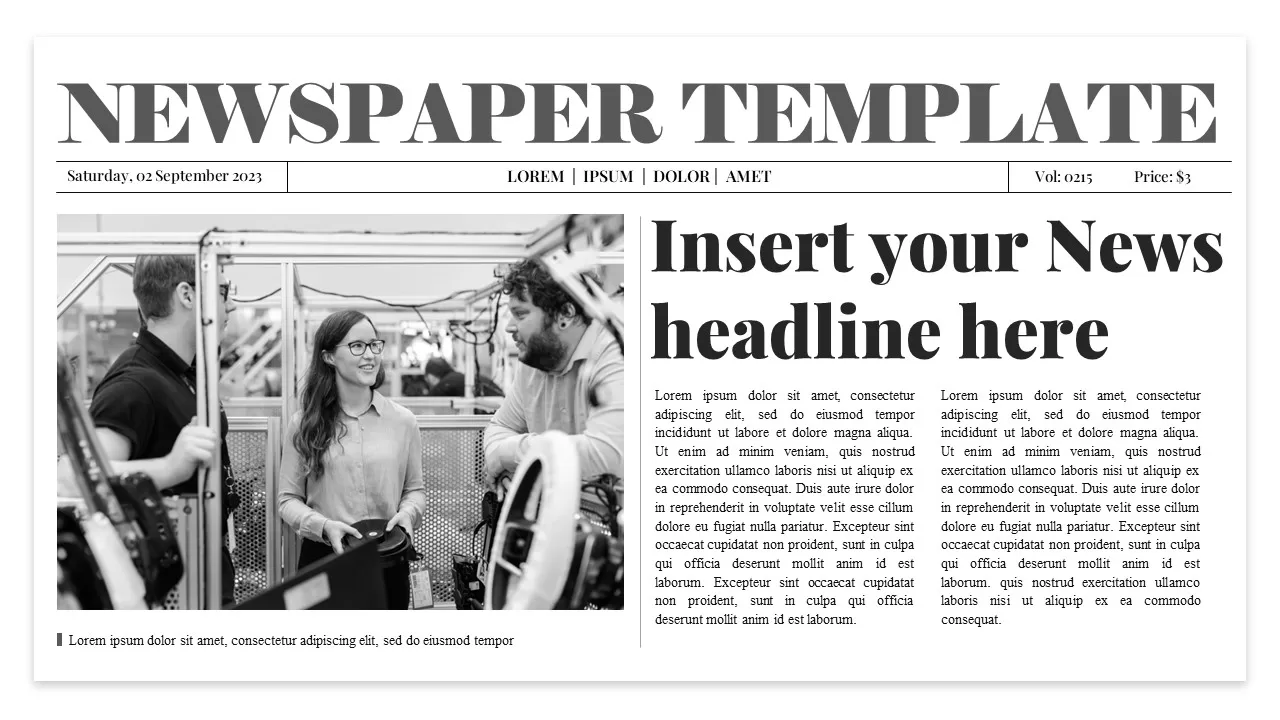 newspaper template for powerpoint