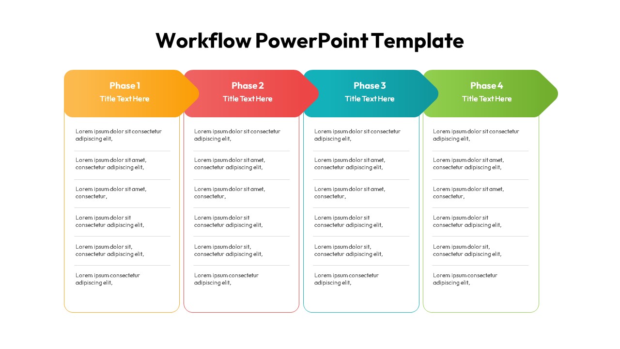 Workflow Powerpoint Template Slidebazaar 1019