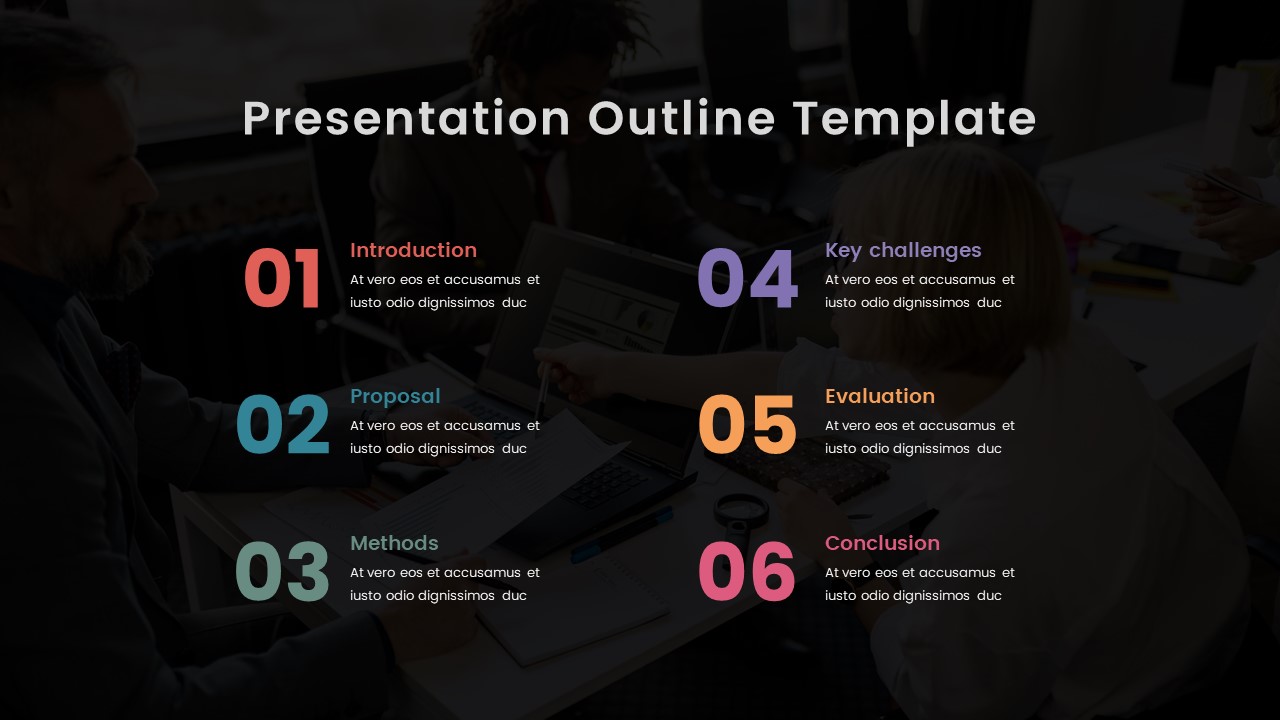 outline slide of a presentation