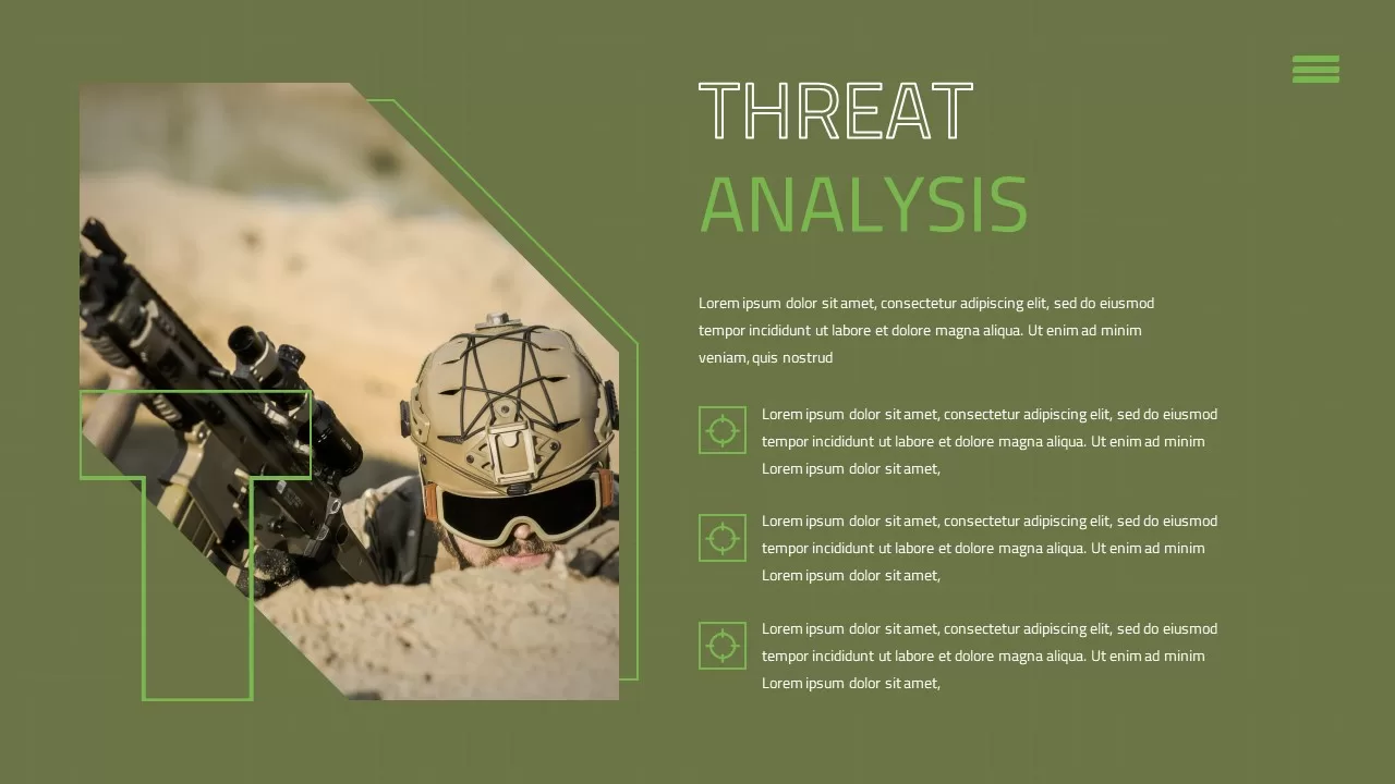 army PowerPoint template threat analysis