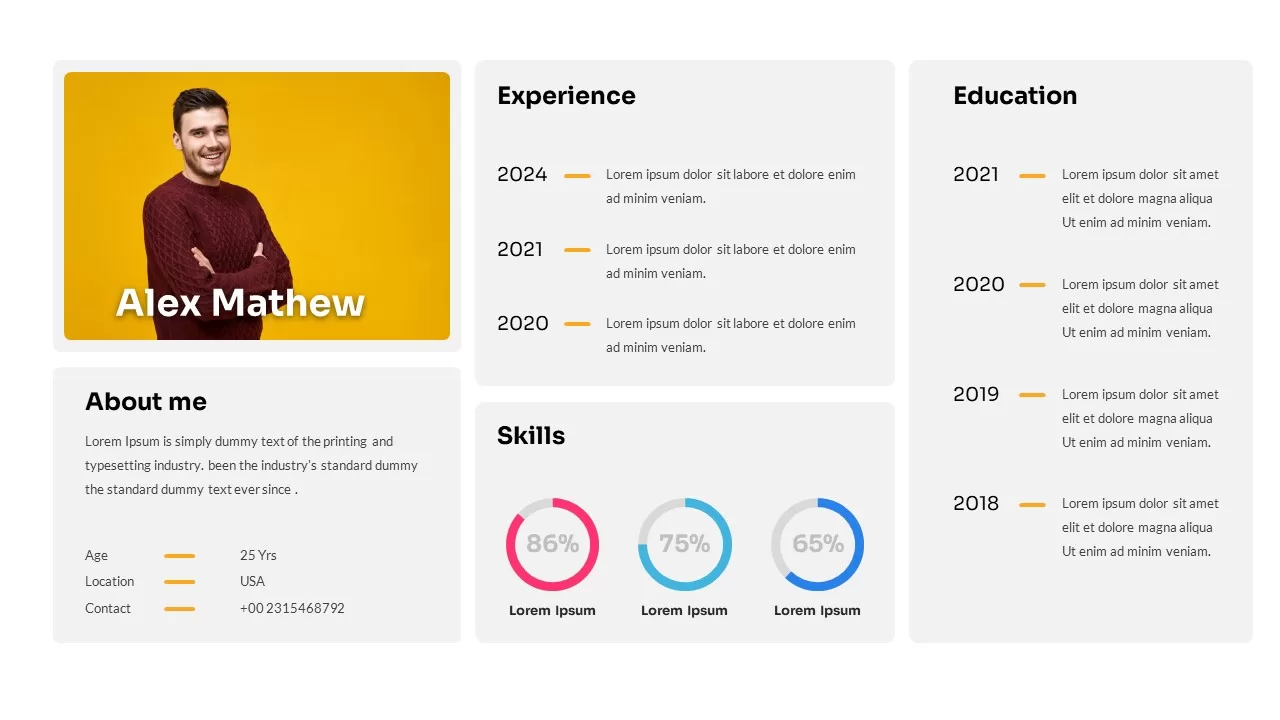 About Me Presentation Template