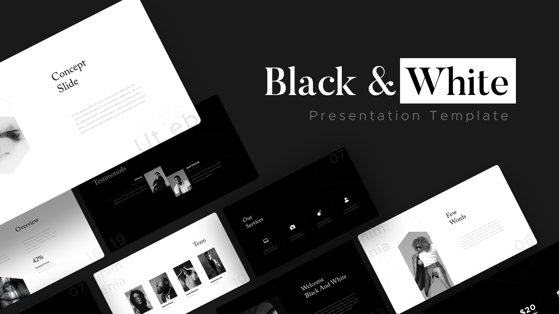 Black and White Presentation Template