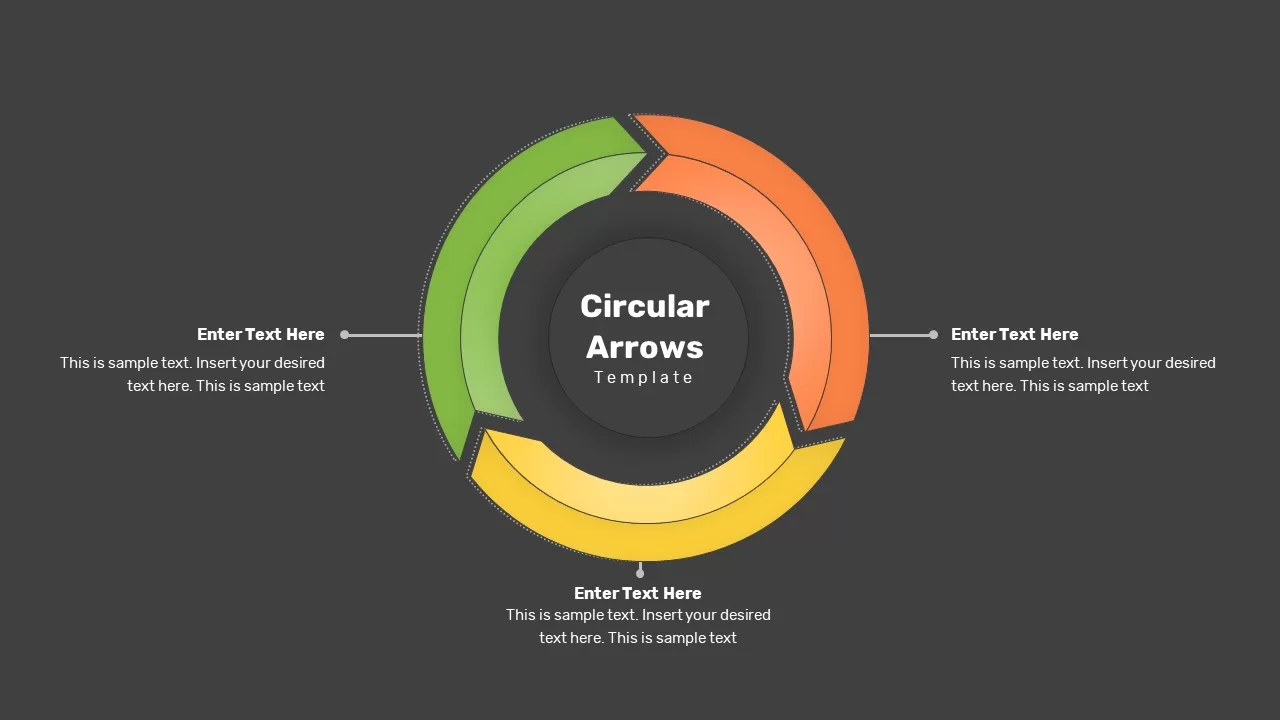 Circular Arrows Infographic Dark