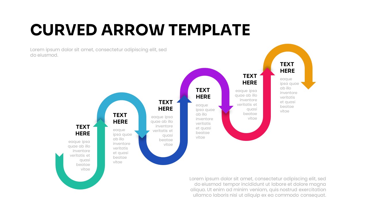 Curved Arrow Template PowerPoint