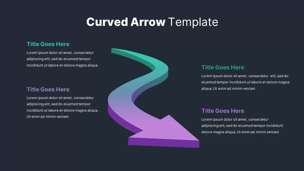 Curved Arrows Infographics Dark