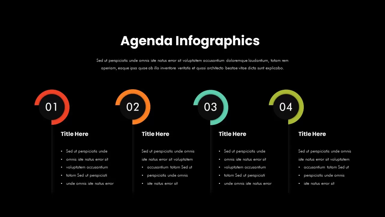 Free Agenda Infographics Dark