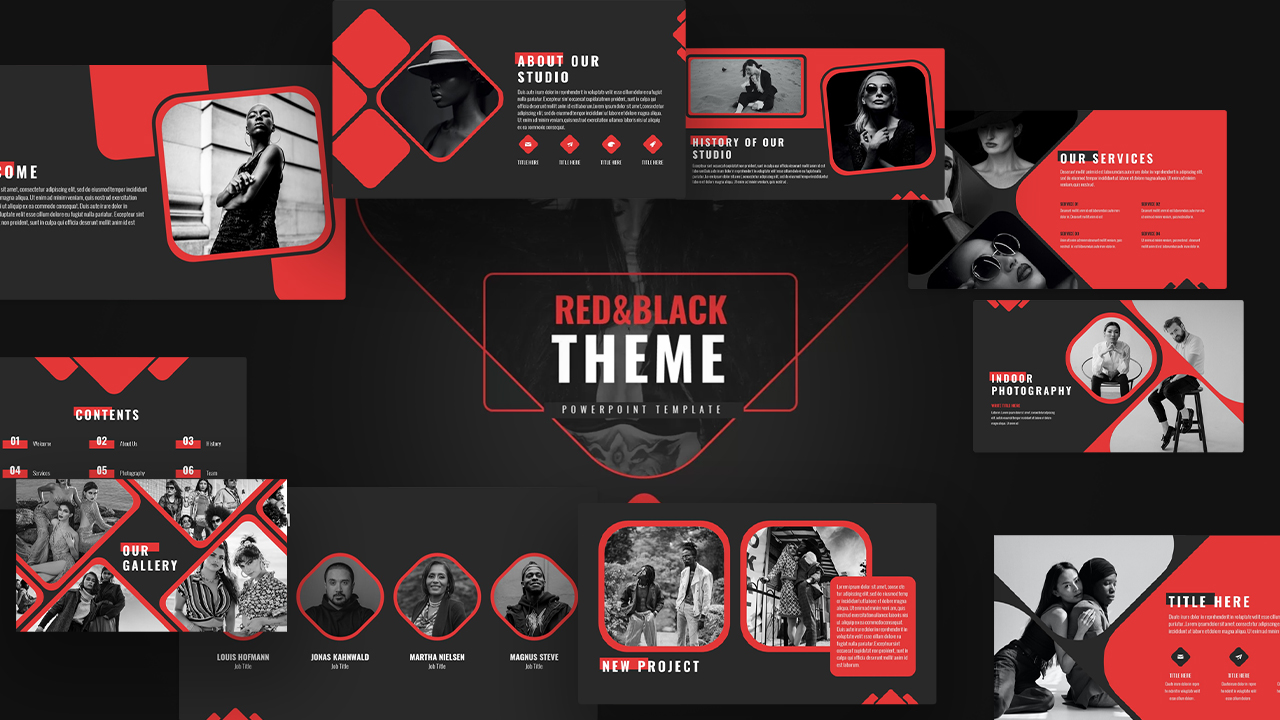 Red and Black PowerPoint Template
