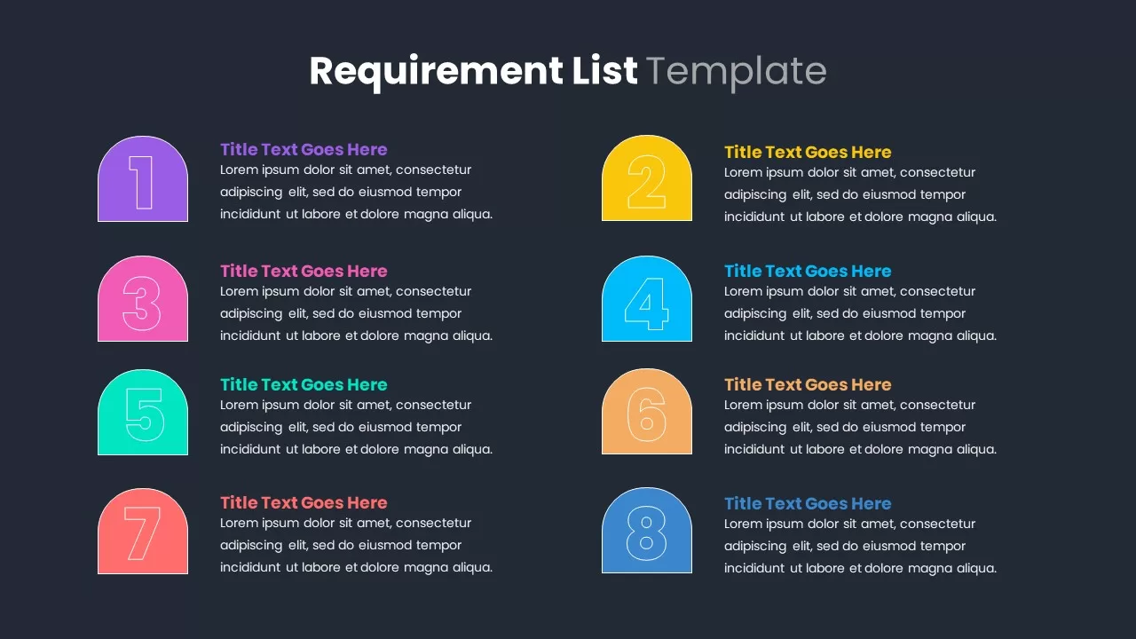 Requirement list template ppt