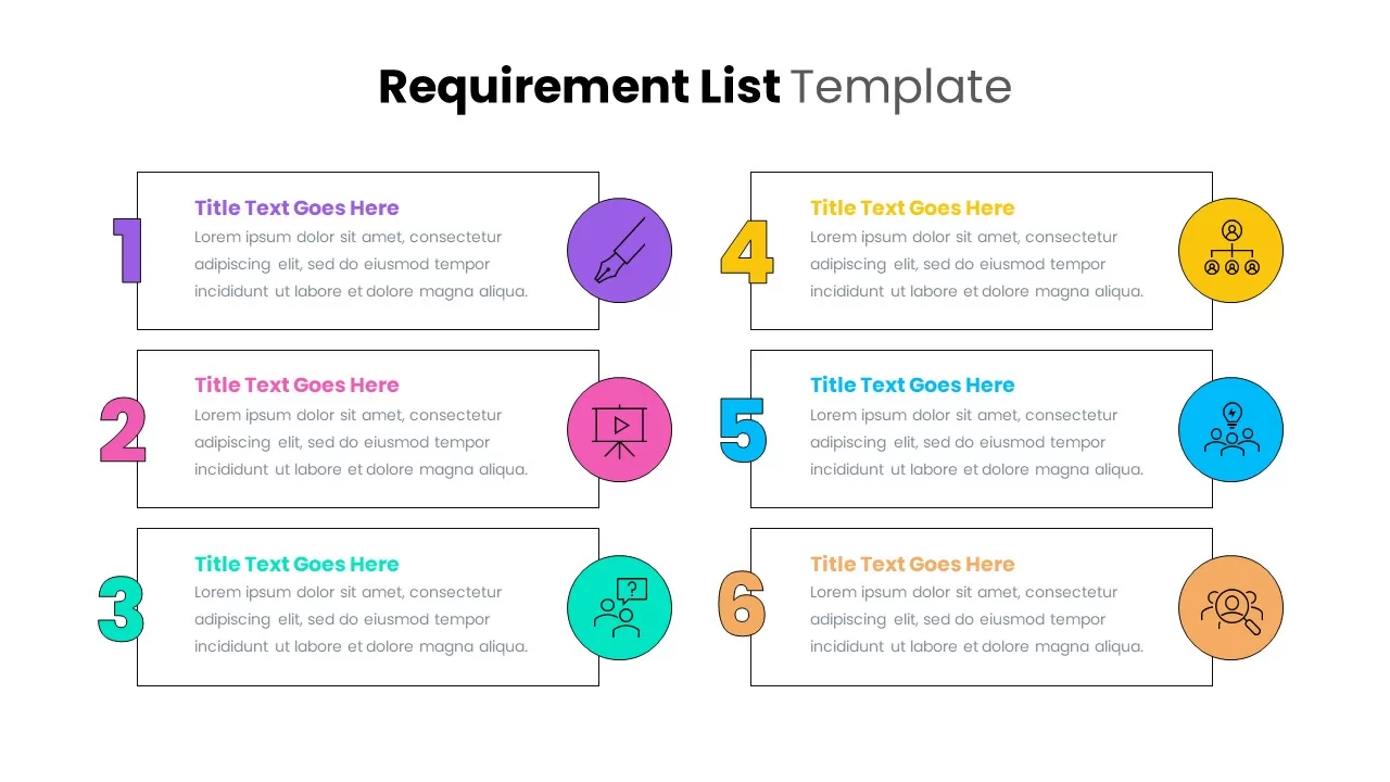 Requirement list templates