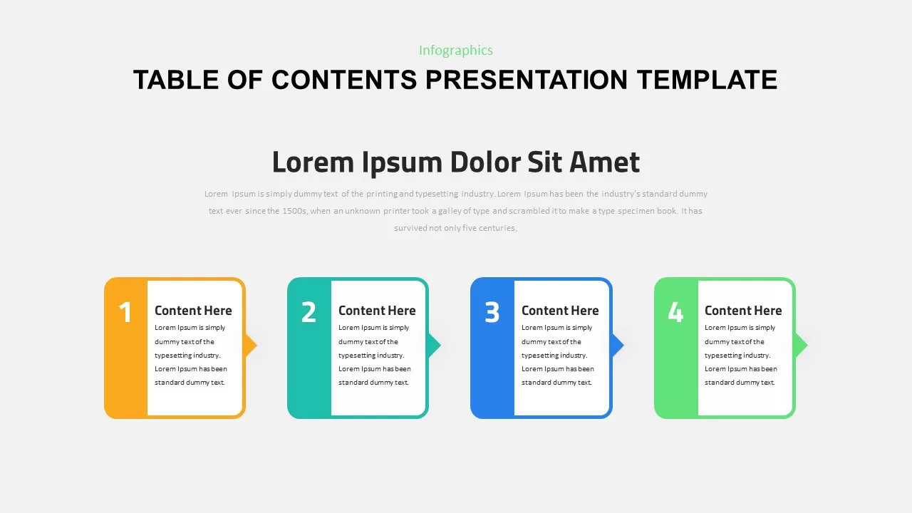 Table Of Content Presentation Template