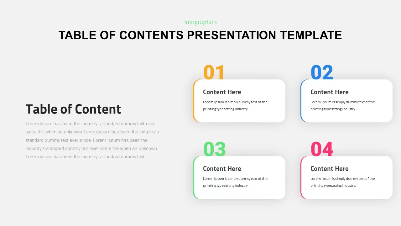 Table Of Content Template
