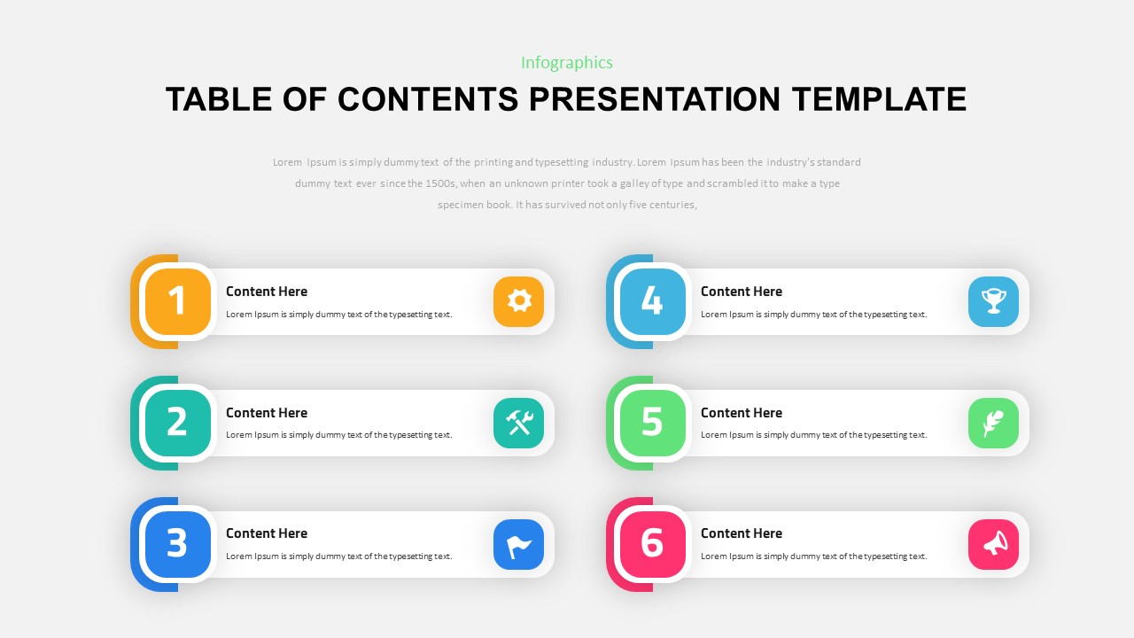 Table Of Contents Infographic SlideBazaar