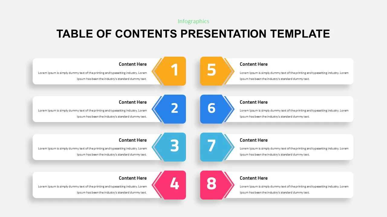Table Of Contents Presentation Template