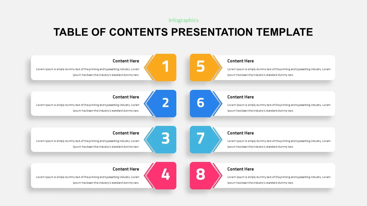 Powerpoint Table Of Contents Template