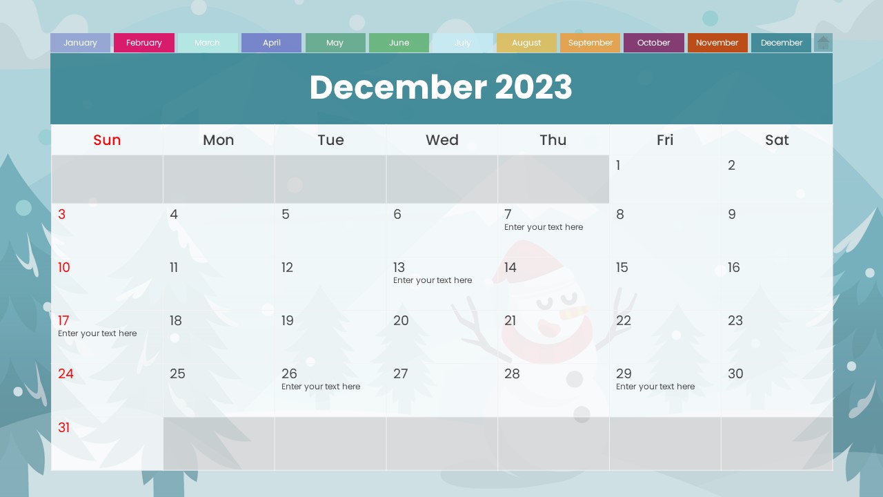 2023 Interactive Calendar PowerPoint Template