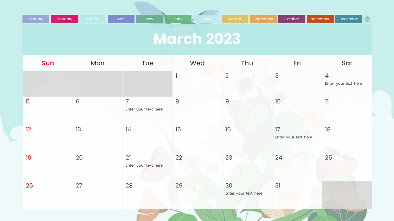 2023 Interactive Calendar PowerPoint Template