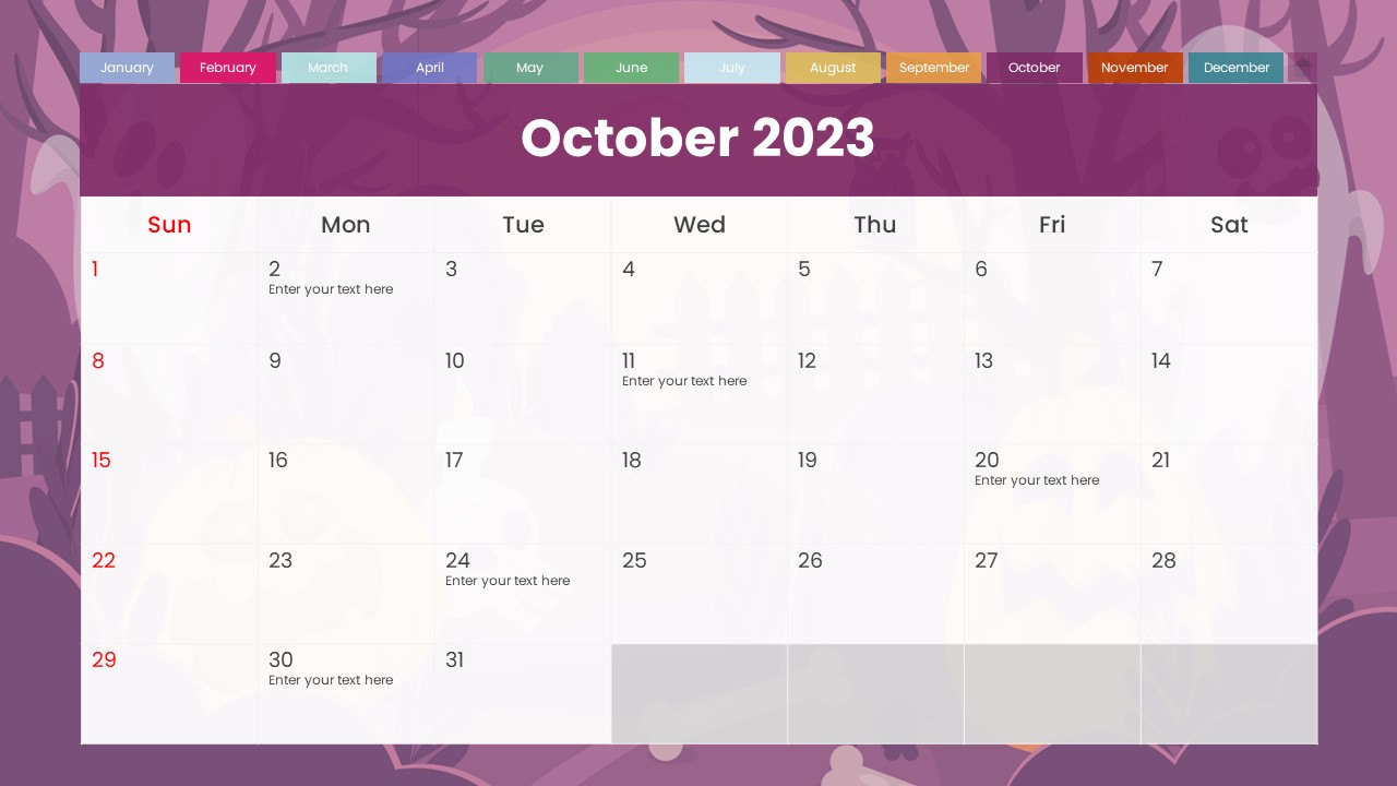 2023 Interactive Calendar PowerPoint Template