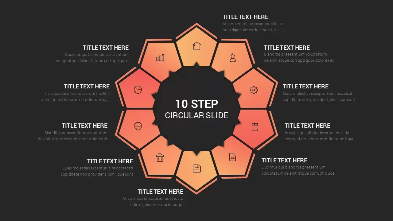 10 Step Circular Slide Template Dark