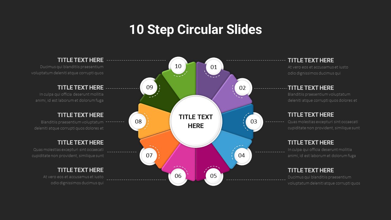 10 Step Colorful Circular Template