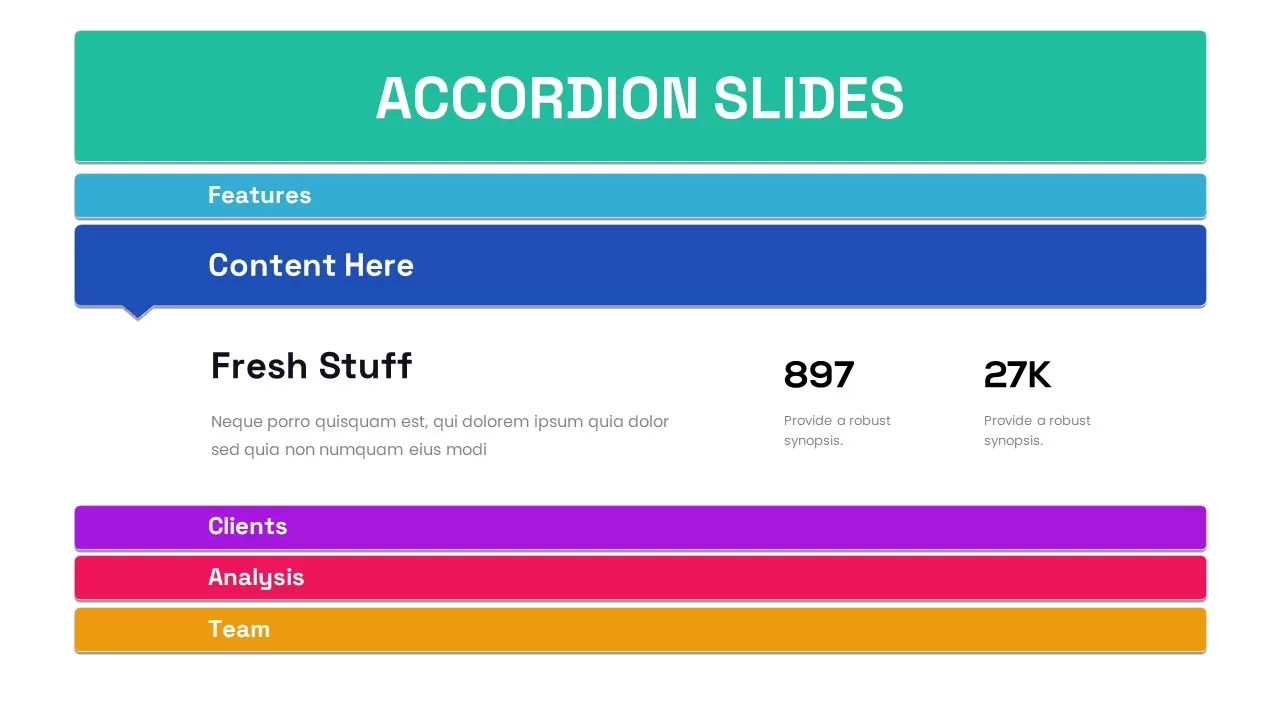 Accordion Animated Slide Content