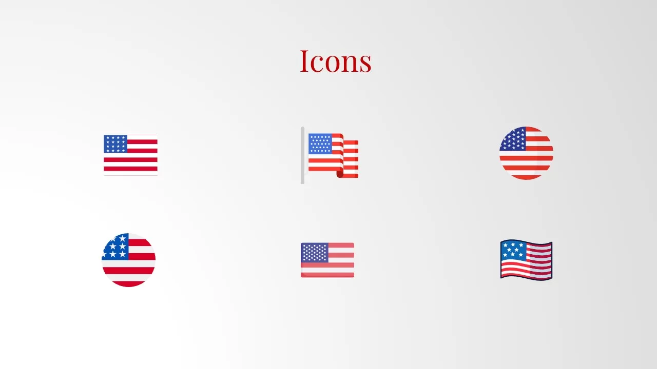 American Flag Icons Template