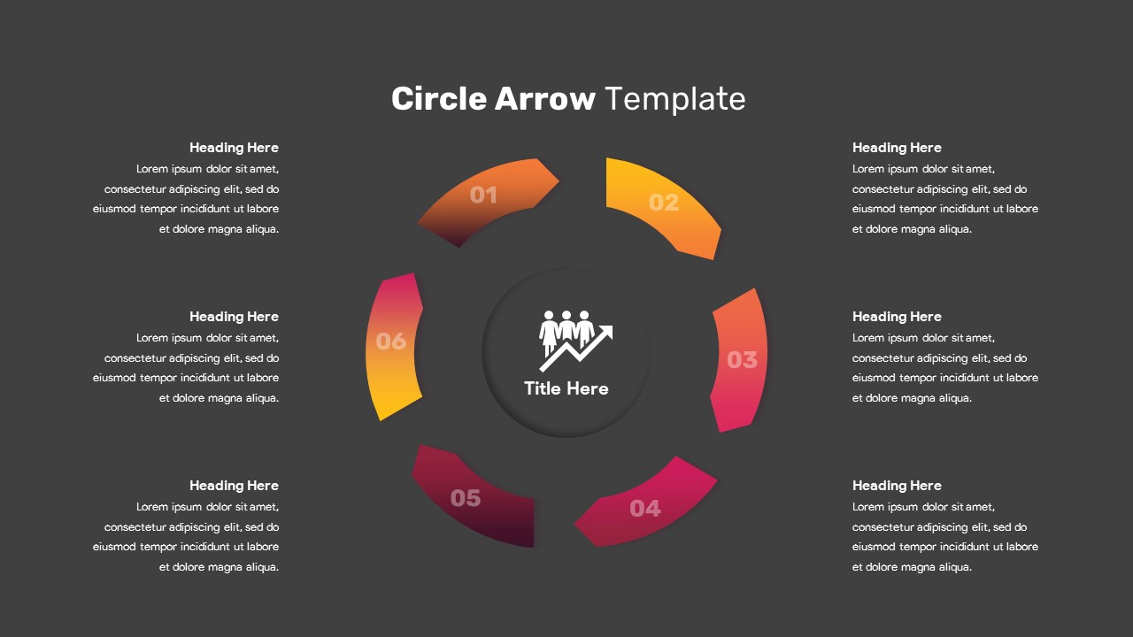 6 Step Circle Arrows Infographics - SlideBazaar