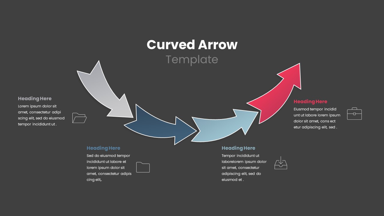 4 Step Curved Arrow Infographic Slidebazaar 3889