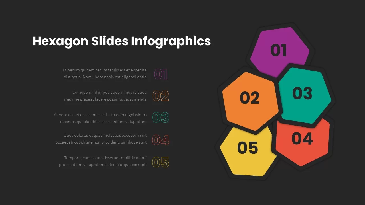 Free Hexagon Slide Infographics Dark