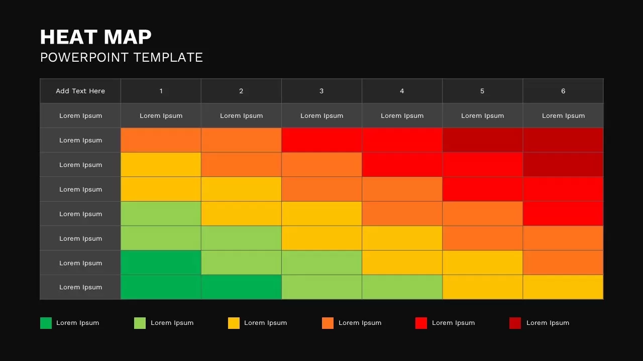 Heat Map Template for Presentation Dark