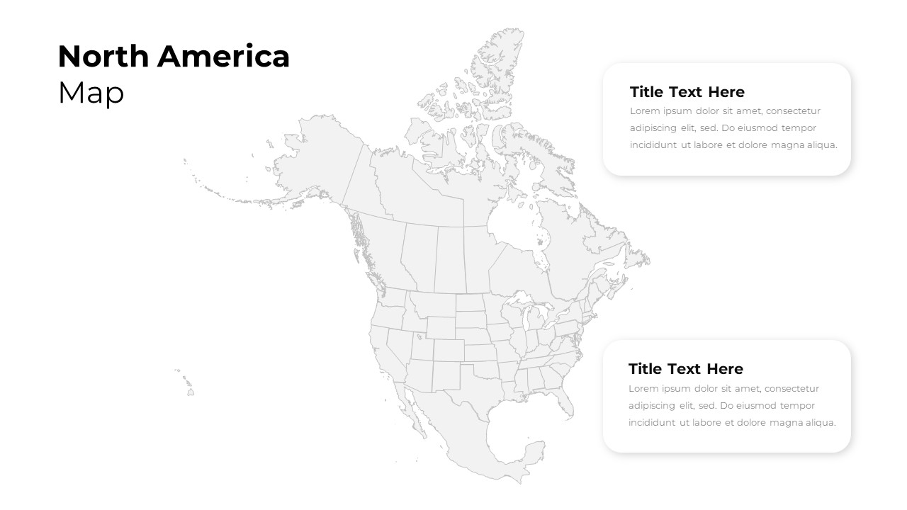 Map of North America Template SlideBazaar Map of North America Template SlideBazaar