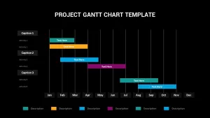 Project Gantt Chart Infographics Dark