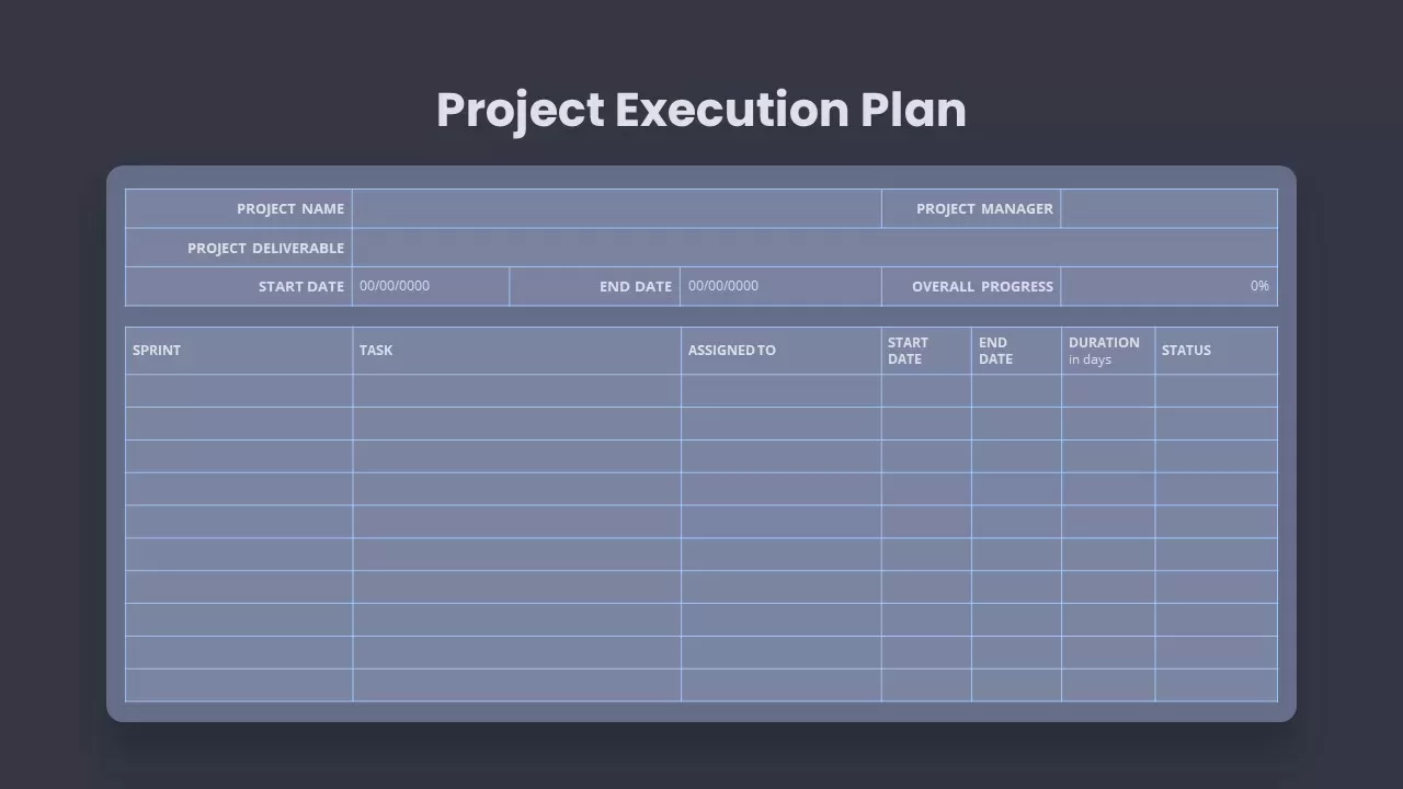 Project Plan Template PowerPoint Dark