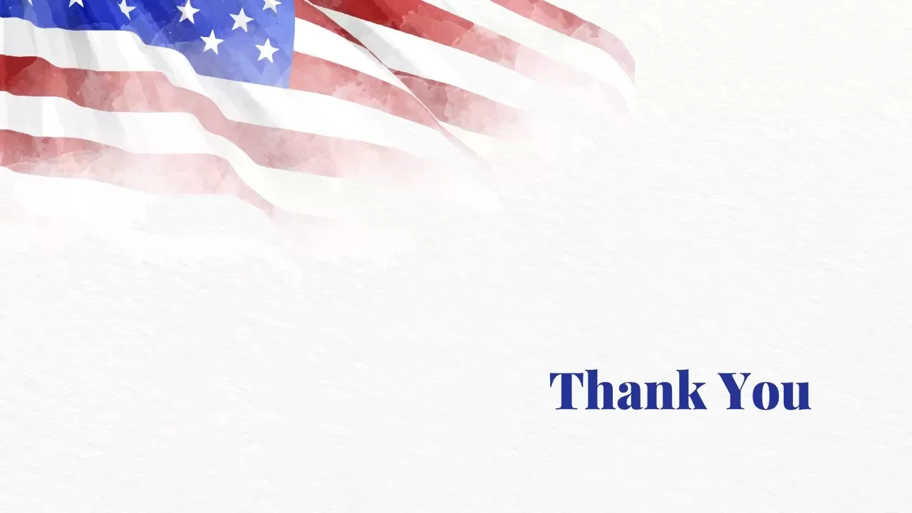 Thank You Slide Featuring American Flag