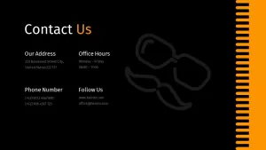 black background contact us slide