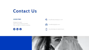 blue white contact us template