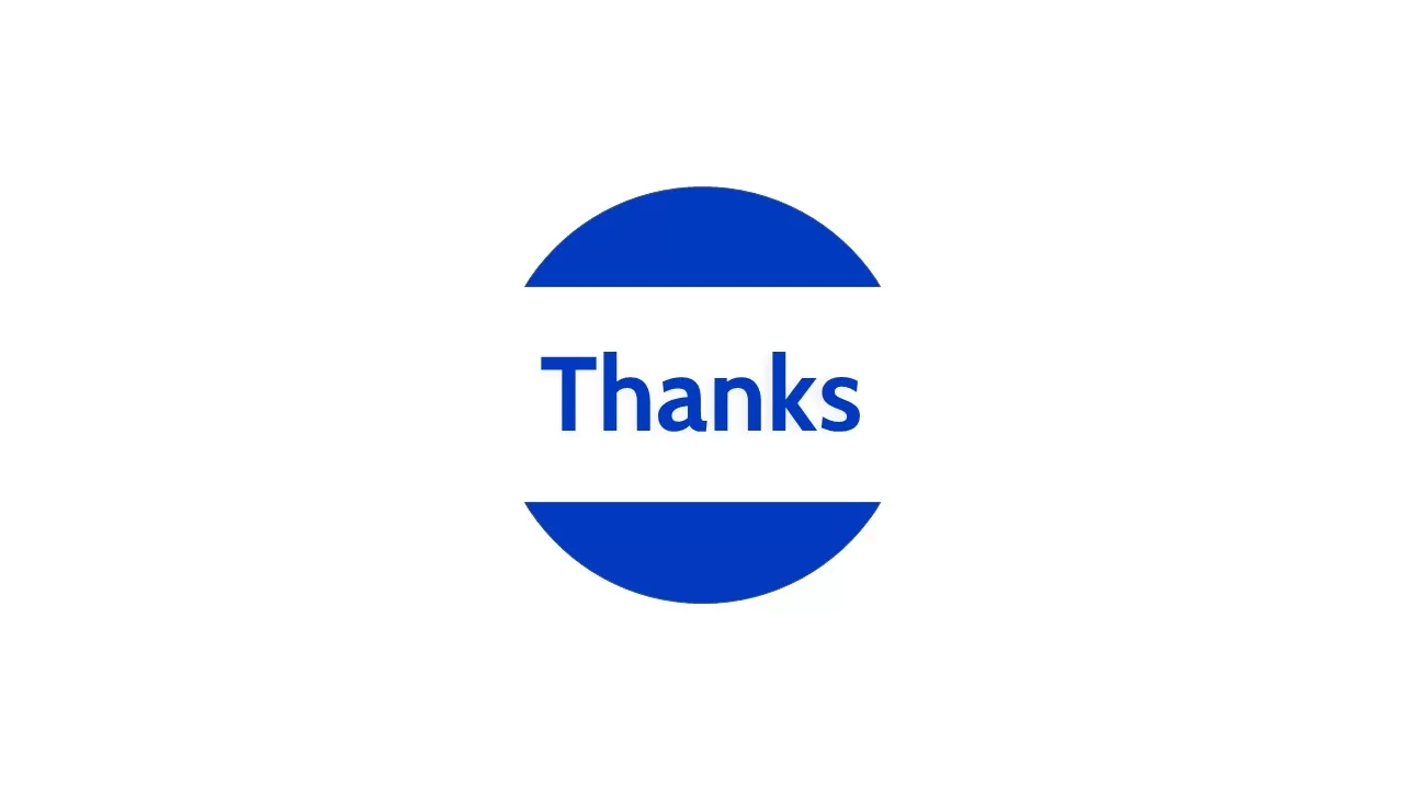 blue white thank you slide