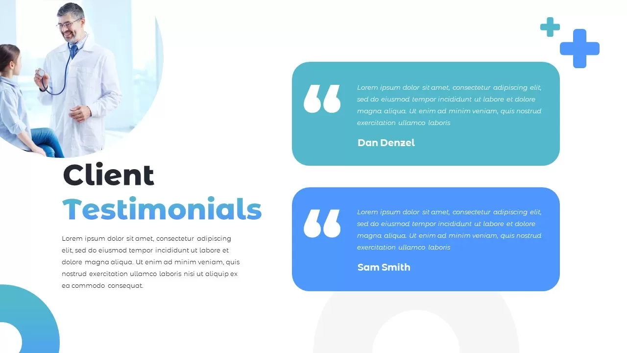 healthcare client testimonial presentation template