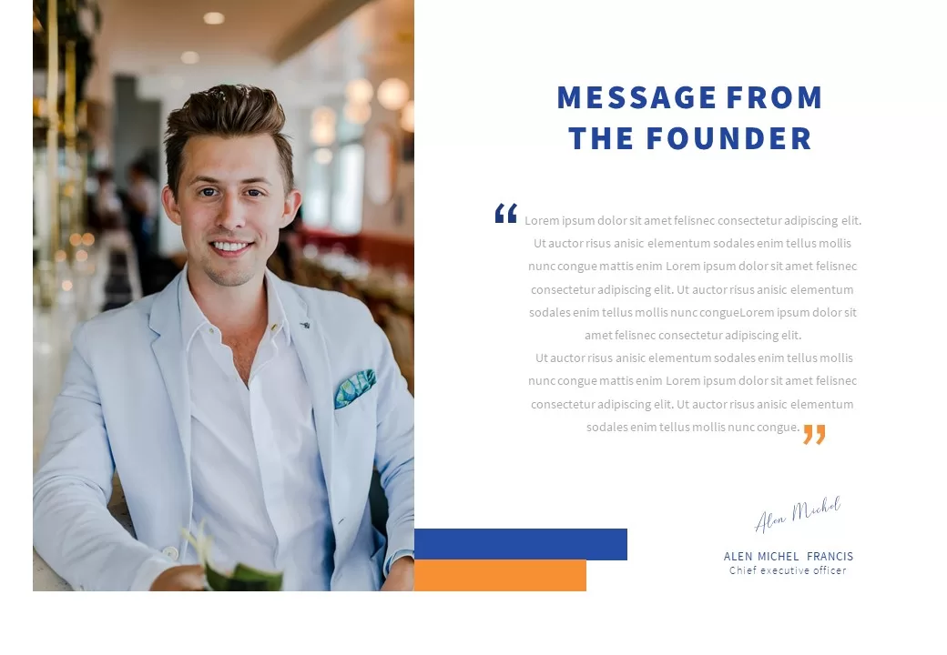 message from the founder slide