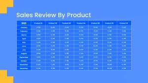 sales review by product ppt slide