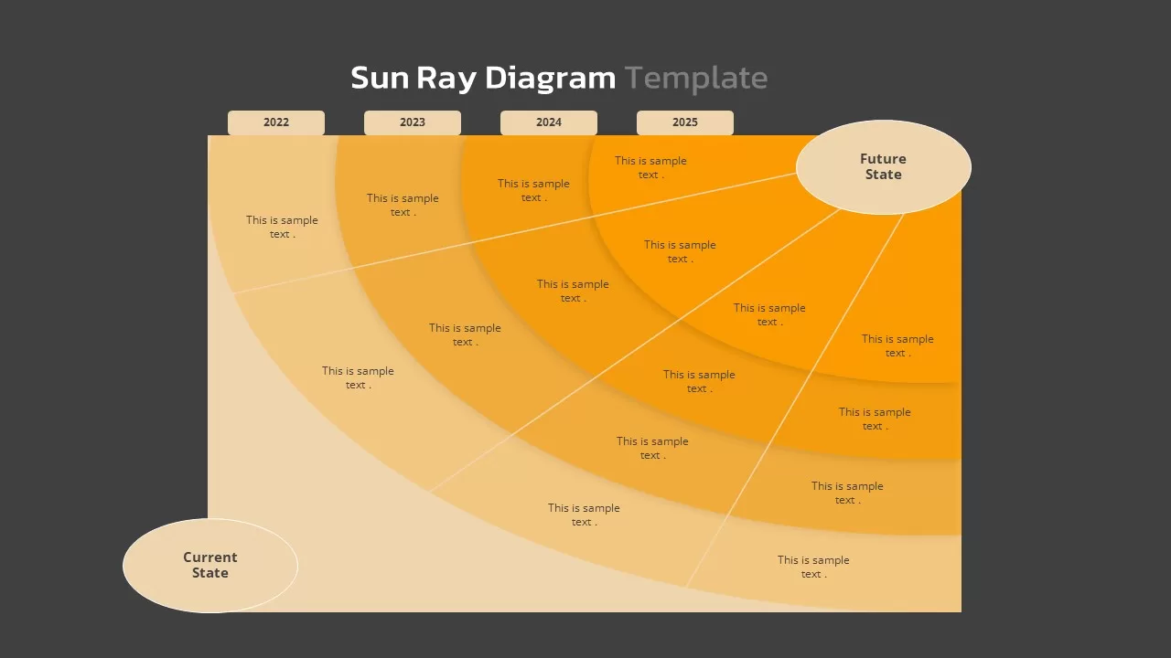 sun ray diagram ppt slide