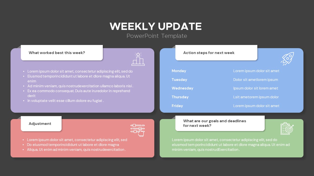 Weekly Update PowerPoint Template SlideBazaar