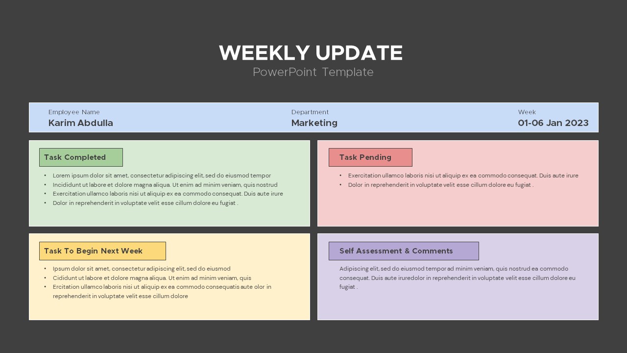 Weekly Update PowerPoint Template SlideBazaar