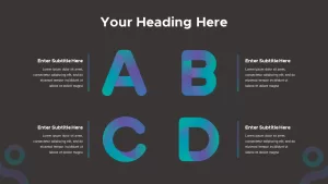 A B C D alphabet presentation template dark