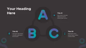 A B C alphabet presentation template dark