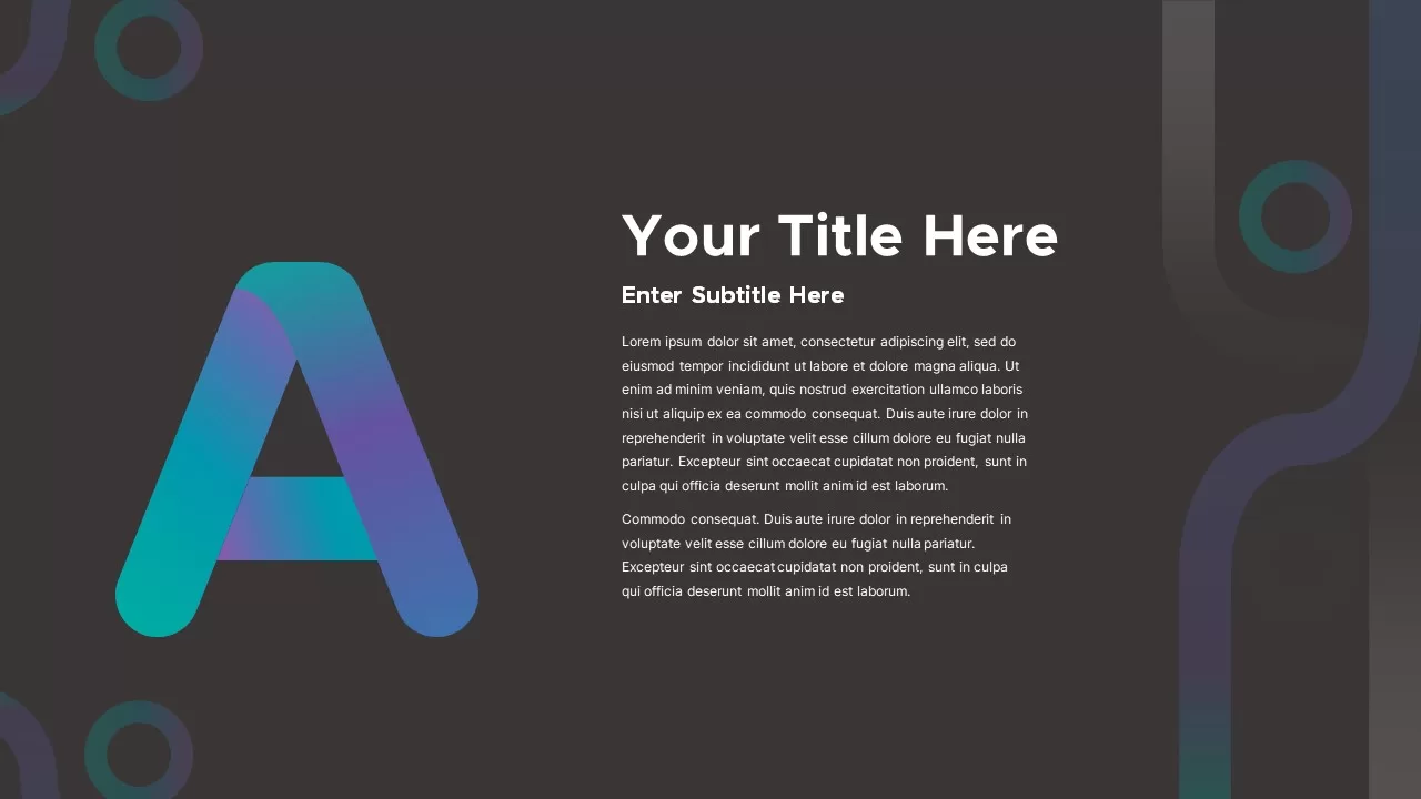 A alphabet presentation template dark